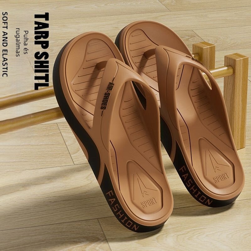Férfi PVC flip-flop papucs, nyitott lábujjakkal, injektált talppal, nyár 2025