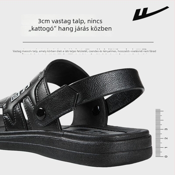 Férfi PVC szandál, felső PVC, talp PVC, szabadidős stílus, nyitott orrú