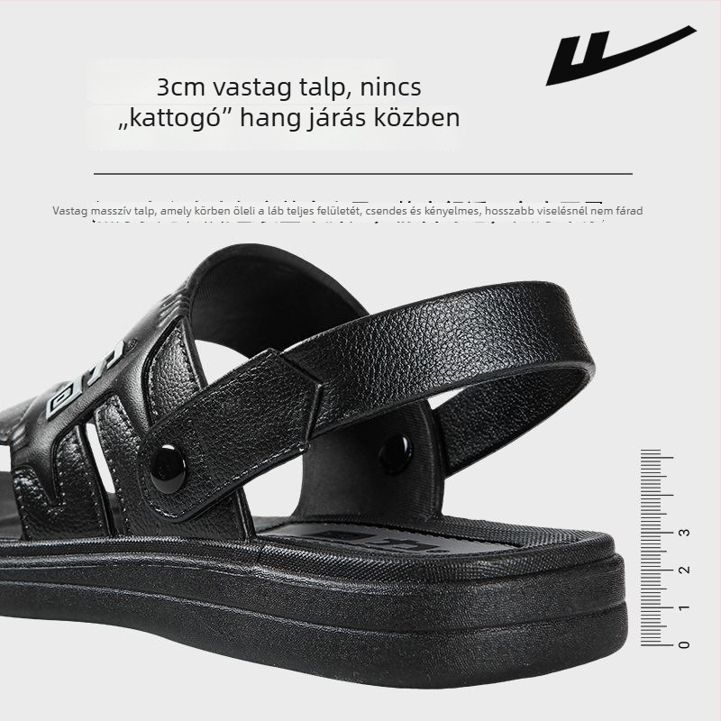 Férfi PVC szandál, felső PVC, talp PVC, szabadidős stílus, nyitott orrú