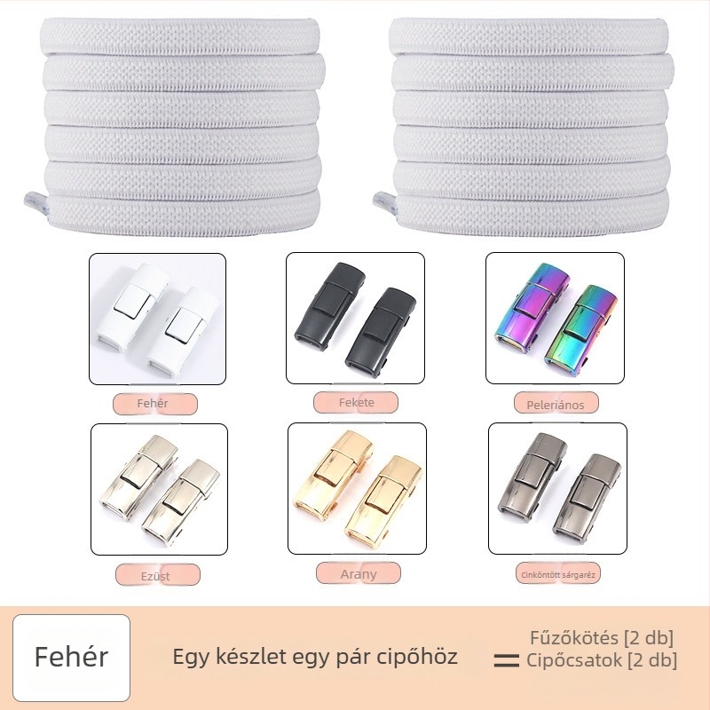 PC046 Cipőfűző rögzítő – rugalmas, kötés nélküli fűzőrendszer, alkalmas sportcipőkre, bőr cipőkre, csizmákra, hétköznapi és vászon cipőkre – 1 m hosszú – Jin Ying