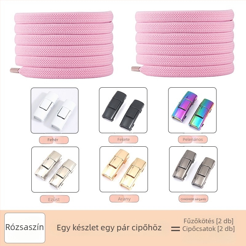 PC046 Cipőfűző rögzítő – rugalmas, kötés nélküli fűzőrendszer, alkalmas sportcipőkre, bőr cipőkre, csizmákra, hétköznapi és vászon cipőkre – 1 m hosszú – Jin Ying