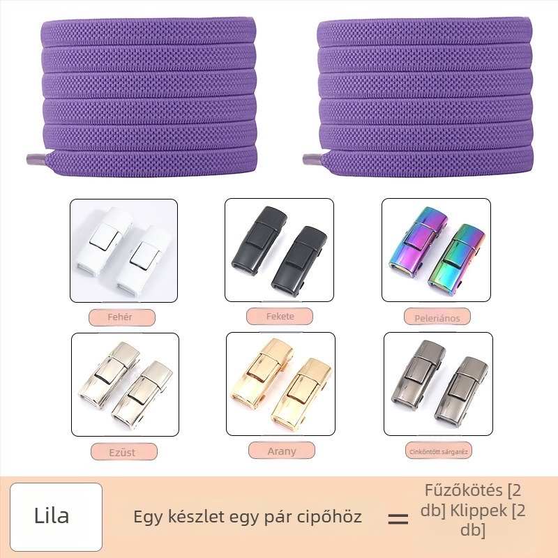 PC046 Cipőfűző rögzítő – rugalmas, kötés nélküli fűzőrendszer, alkalmas sportcipőkre, bőr cipőkre, csizmákra, hétköznapi és vászon cipőkre – 1 m hosszú – Jin Ying