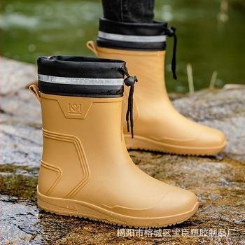 Férfi esőcsizmák, középmagas, PVC felsőrész, EVA talpbetét, hálós bélés