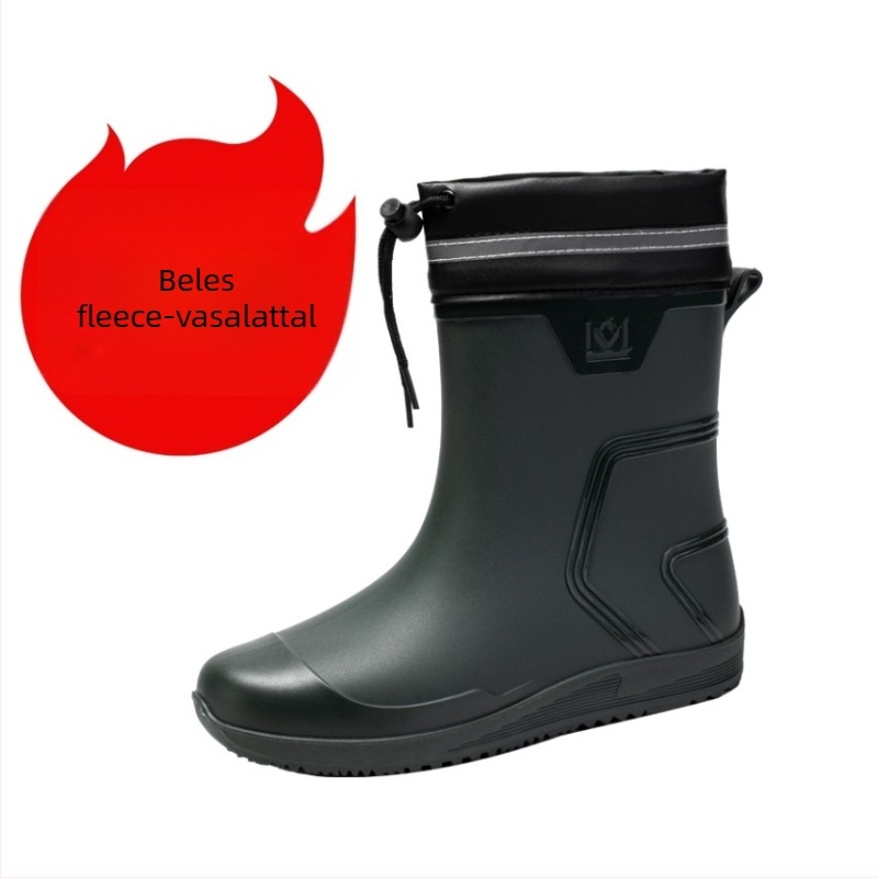 Férfi esőcsizmák, középmagas, PVC felsőrész, EVA talpbetét, hálós bélés