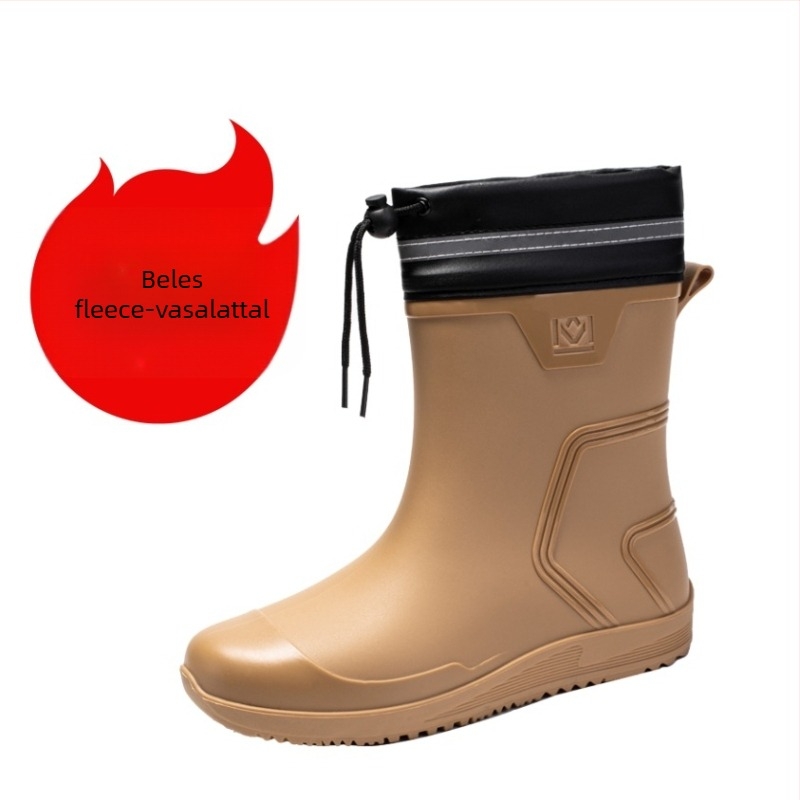 Férfi esőcsizmák, középmagas, PVC felsőrész, EVA talpbetét, hálós bélés