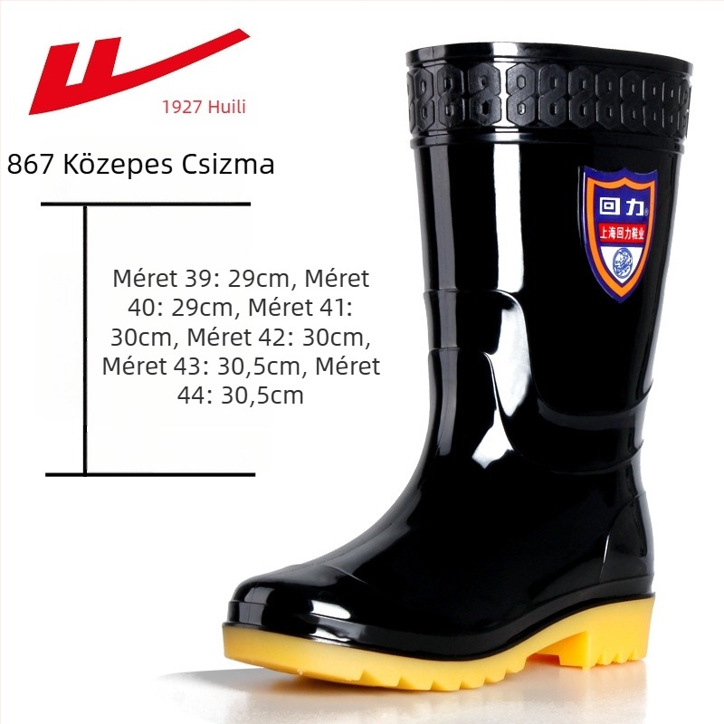 Felnőtt esőcsizmák, PVC felsőrész, magas szár, csúszásmentes, kopásálló talp, belső háló és textil talpbetét