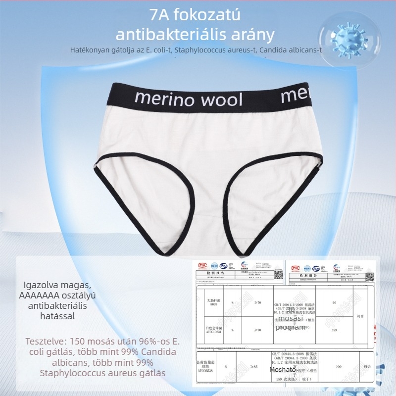 Női Merinó gyapjú alsónemű – vékony sportos alsónemű, alacsony derék, 100% Merinó gyapjú, minden évszakban viselhető