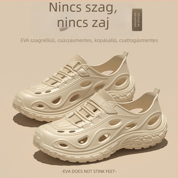 Férfi EVA szandálok, légáteresztőek, csúszásmentesek, vastag talpú, egyrészes formázású, Slip-On, Nyár 2025