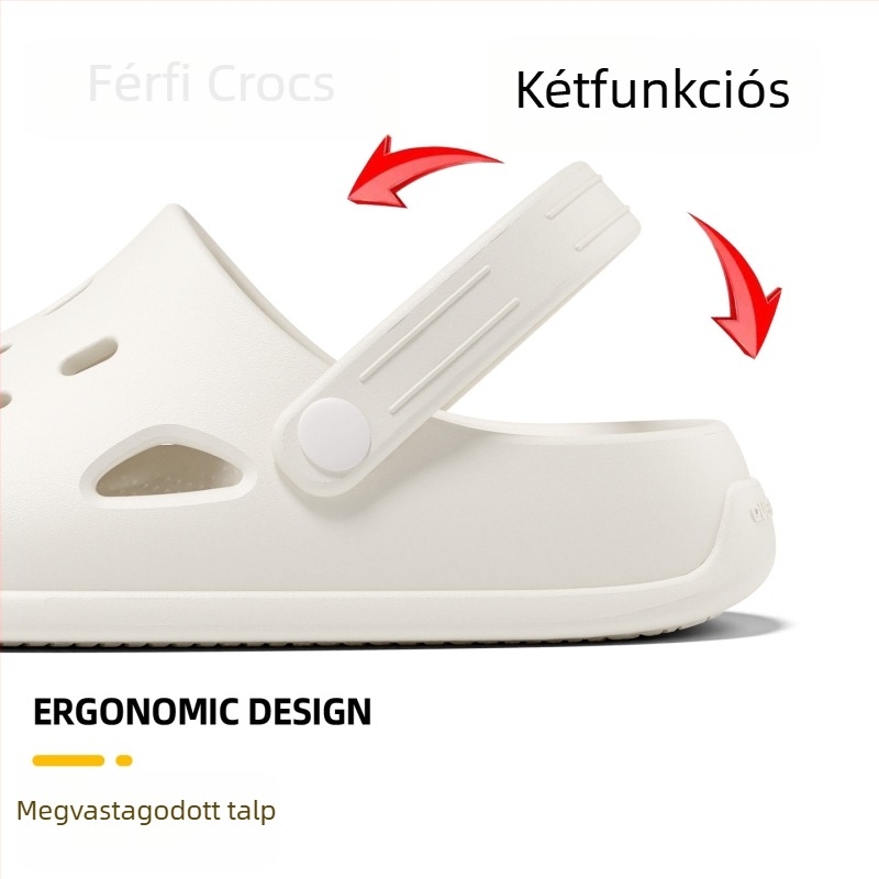 Férfi EVA szandál csúszásmentes talppal, légáteresztő, slip-on, zárt lábujj, vastag talp