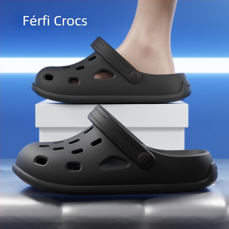 Férfi EVA szandál csúszásmentes talppal, légáteresztő, slip-on, zárt lábujj, vastag talp