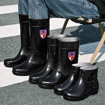 Férfiak számára magas esőcsizma - vízálló, csúszásmentes, egész éves használatra, hálós bélés, talp injekciós nyomástechnológiával