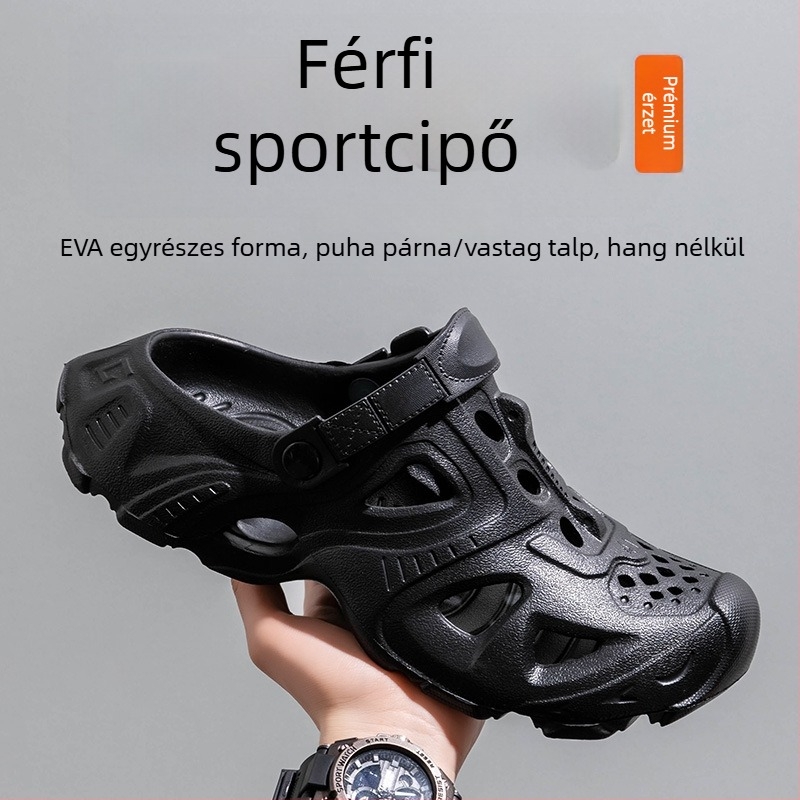 Férfi EVA szandál lyuk mintázattal, csúszásmentes, EVA felső és talp, tavasz–nyár–ősz