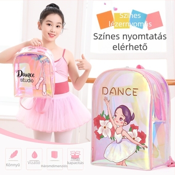 PU anyagú lány-tánc hátizsák – görbült vállpánt, anime karikatúra mintázat, beltéri sportokhoz
