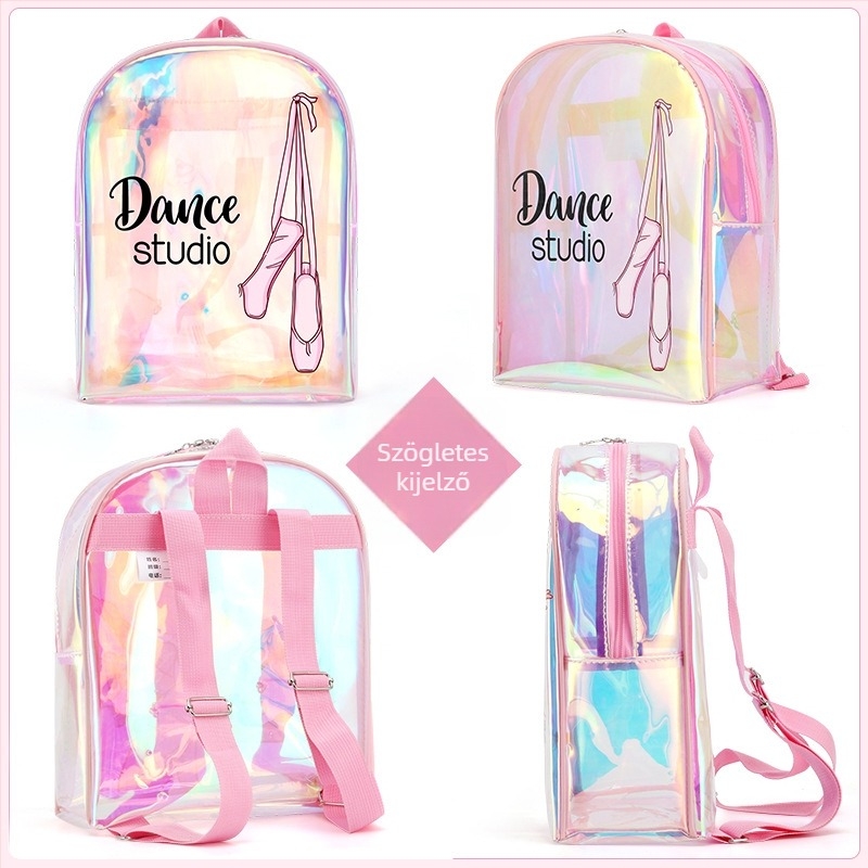 PU anyagú lány-tánc hátizsák – görbült vállpánt, anime karikatúra mintázat, beltéri sportokhoz