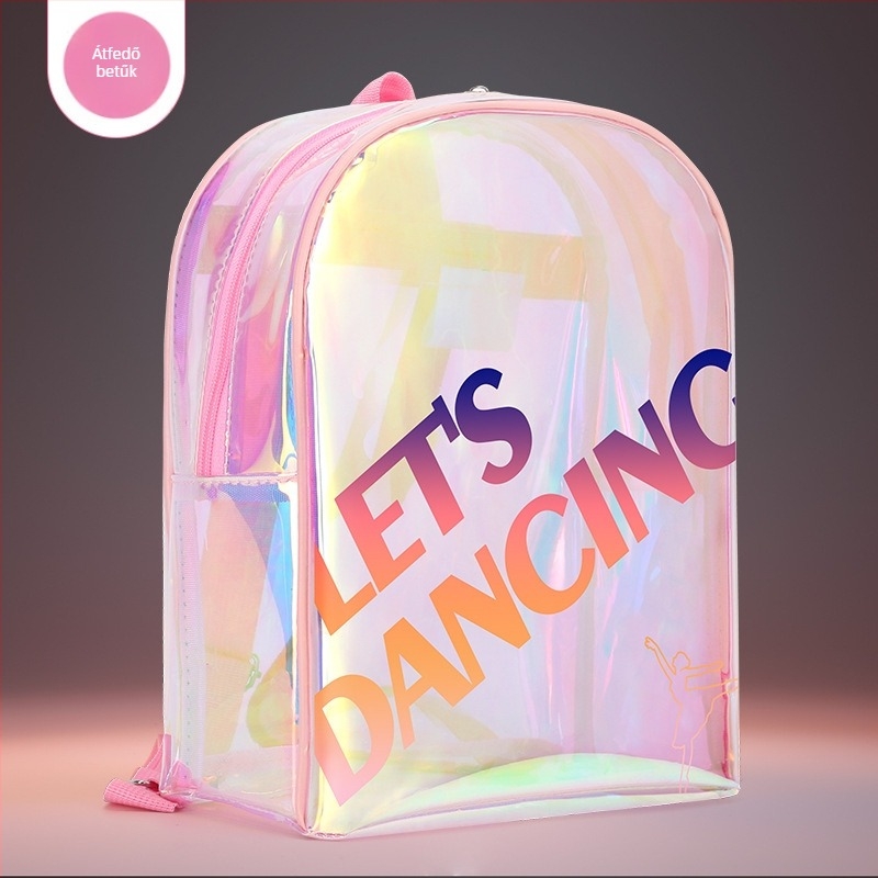 PU anyagú lány-tánc hátizsák – görbült vállpánt, anime karikatúra mintázat, beltéri sportokhoz