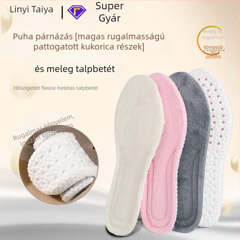 PU anyagú plüss talpbetét téli meleg és nedvszívó, magasságot növelő, uniszex