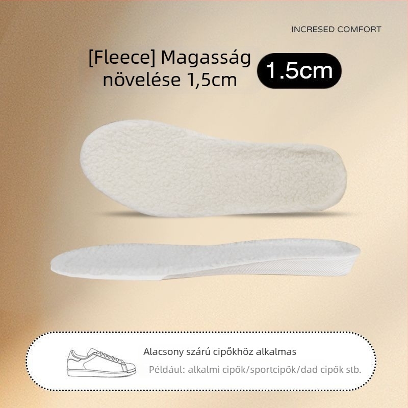 PU anyagú plüss talpbetét téli meleg és nedvszívó, magasságot növelő, uniszex