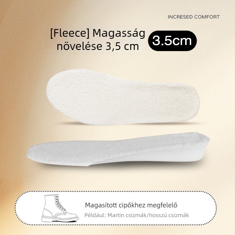 PU anyagú plüss talpbetét téli meleg és nedvszívó, magasságot növelő, uniszex