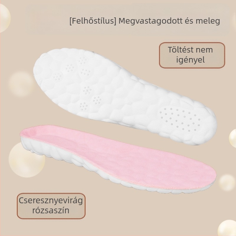 PU anyagú plüss talpbetét téli meleg és nedvszívó, magasságot növelő, uniszex
