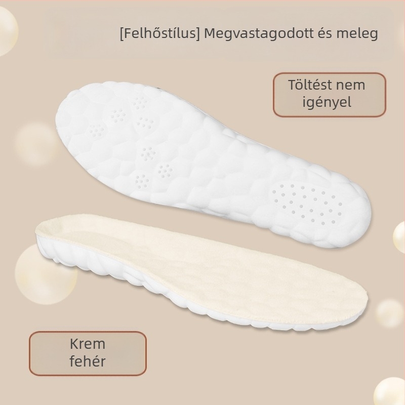 PU anyagú plüss talpbetét téli meleg és nedvszívó, magasságot növelő, uniszex