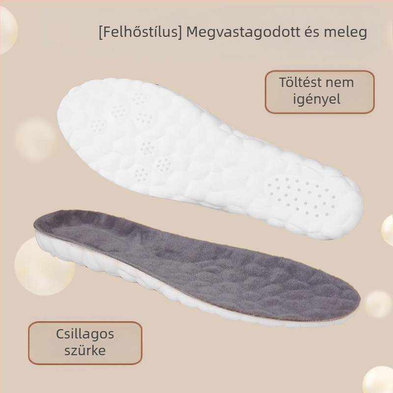 PU anyagú plüss talpbetét téli meleg és nedvszívó, magasságot növelő, uniszex