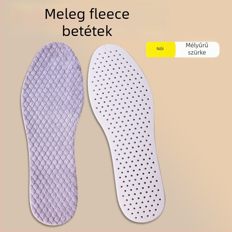 PU anyagú plüss talpbetét téli meleg és nedvszívó, magasságot növelő, uniszex