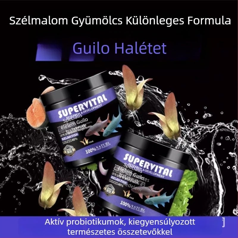 Gilo fish feed – akvarisztikai haltáp, nem importált; kartononként 24 üveg; 1 kg; termékkód: Gilo fish feed