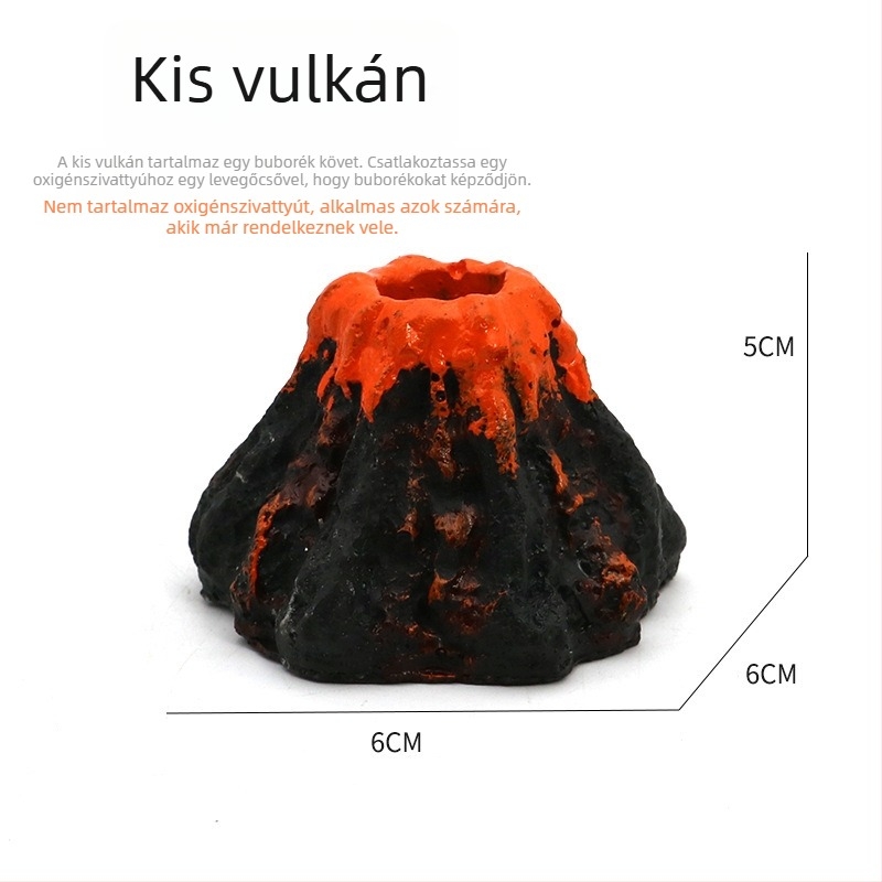 Gyantából készült vulkáni táj akváriumdísz, dekoratív akváriumhoz, súly 0,3 kg