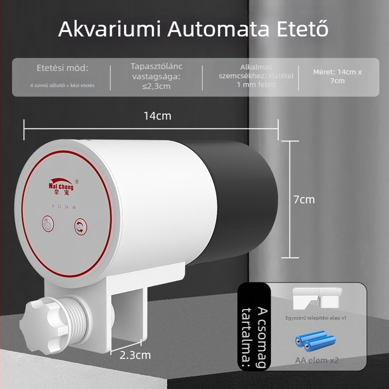 Automata akváriumi etető – intelligens, állítható időzítővel, koi és aranyhalak számára, műanyag, Naichong