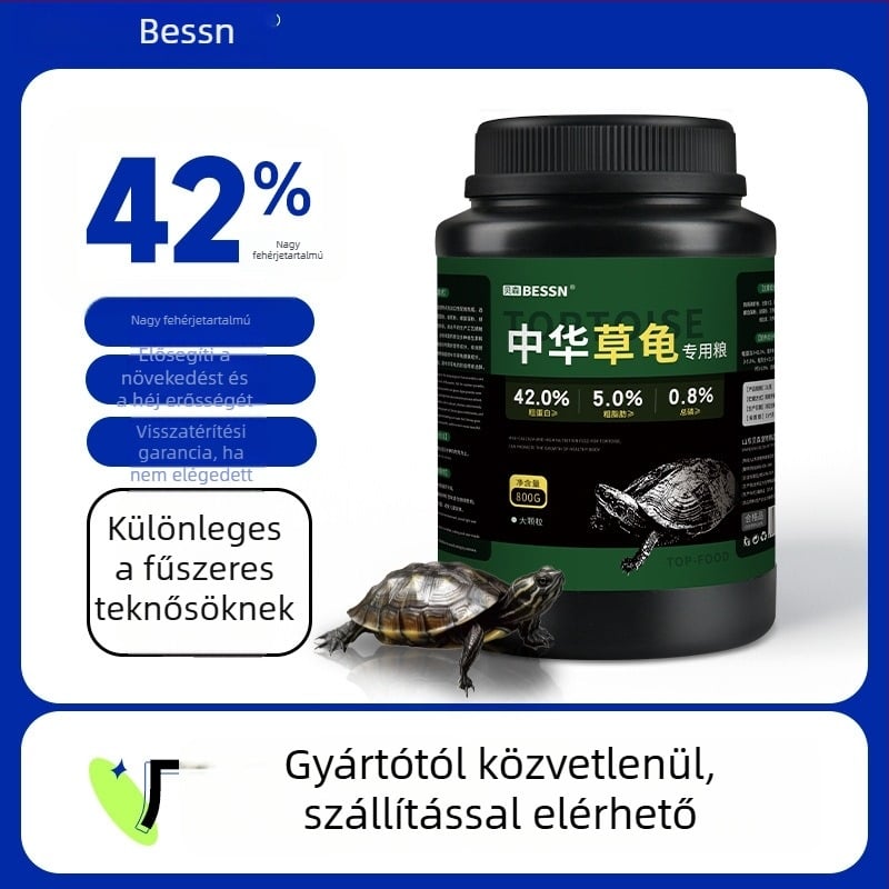 Teknős granulált táplálék – 800 g, 10 csomag, BESSN márka, akváriumi háziállat eledel