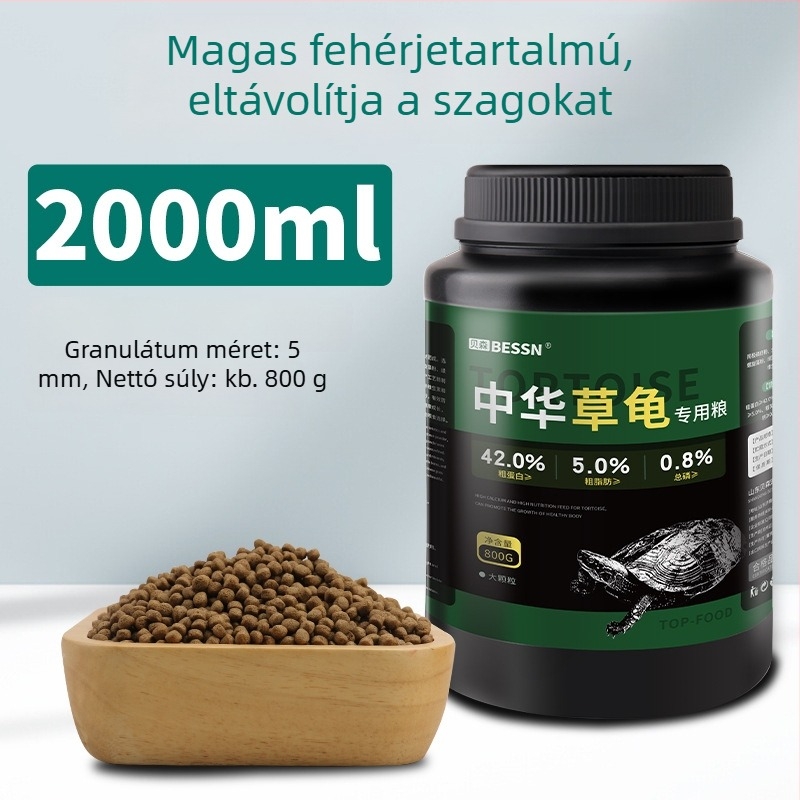 Teknős granulált táplálék – 800 g, 10 csomag, BESSN márka, akváriumi háziállat eledel