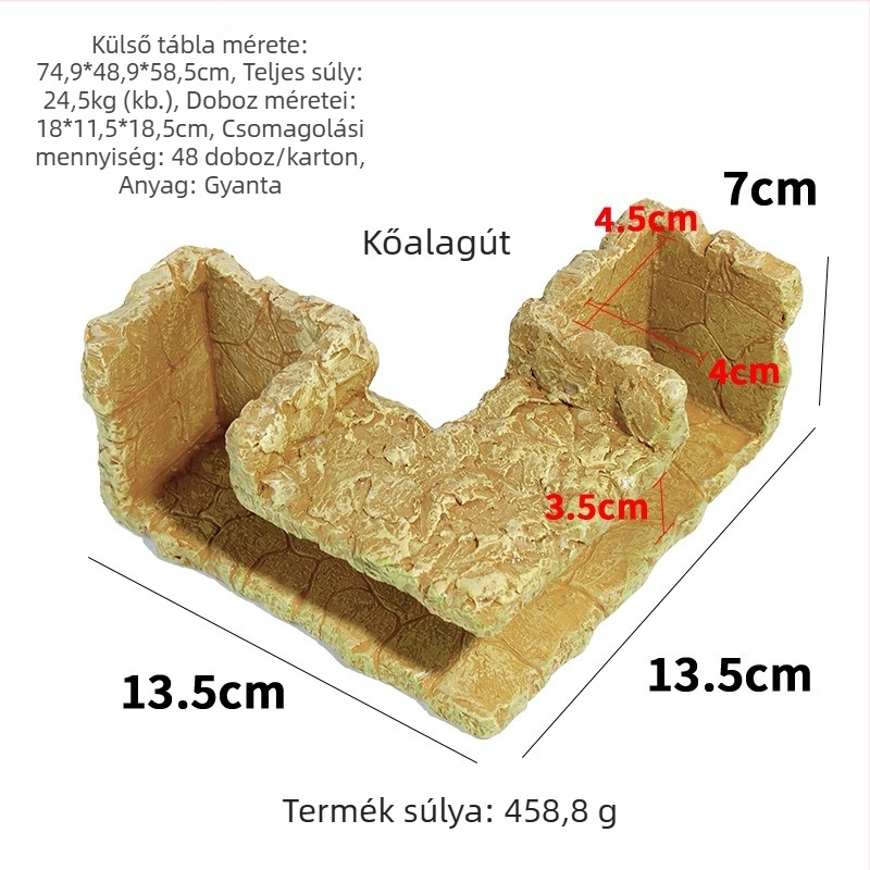 Gyanta alapanyagú akváriumi alagút dísz mikroszkopikus tájépítéshez, márka Little jiaola