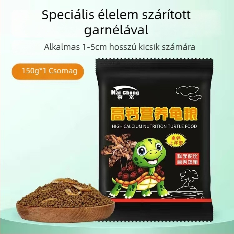 Fiatal teknősöknek – magas kalcium, magas fehérje, pellet, megakadályozza a puha páncélt