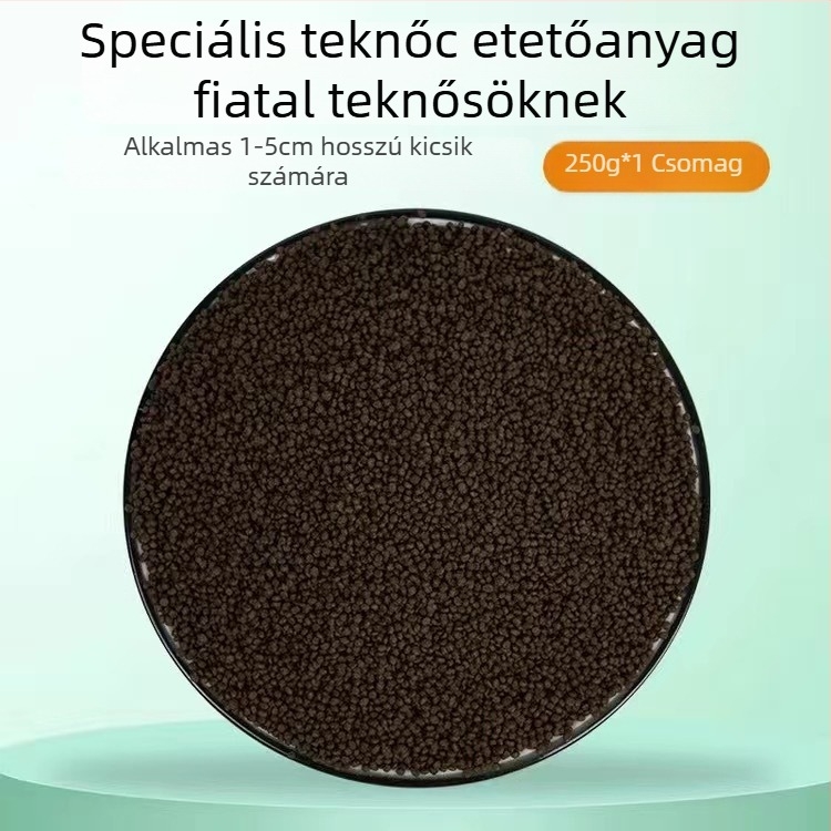 Fiatal teknősöknek – magas kalcium, magas fehérje, pellet, megakadályozza a puha páncélt