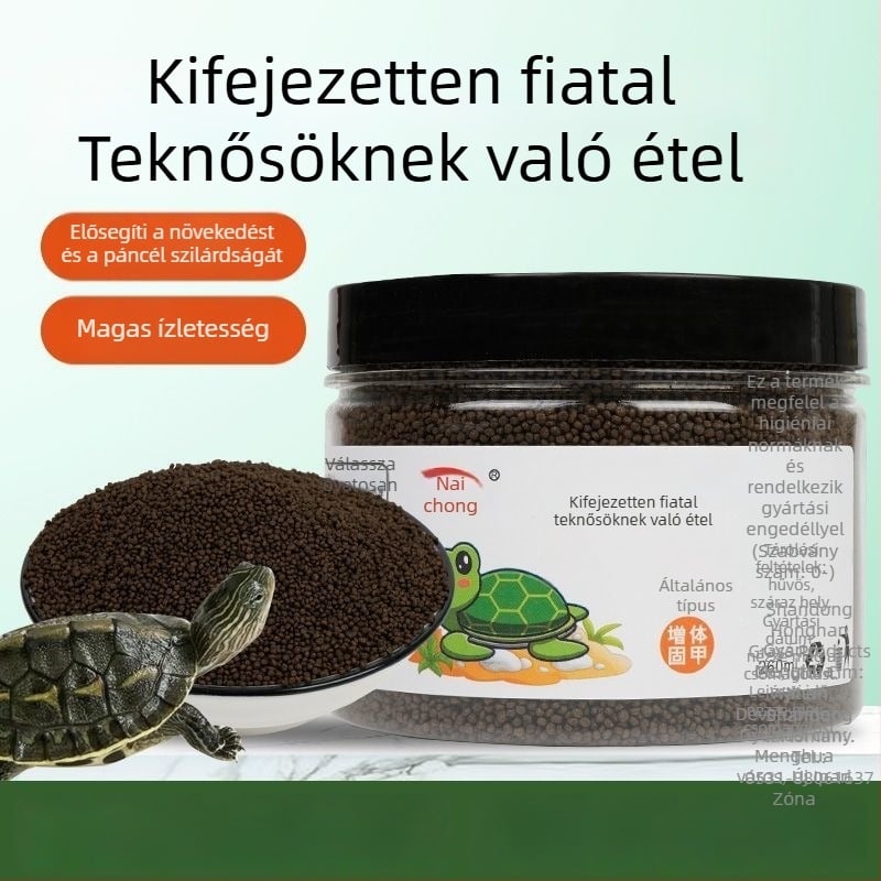 Fiatal teknősöknek – magas kalcium, magas fehérje, pellet, megakadályozza a puha páncélt