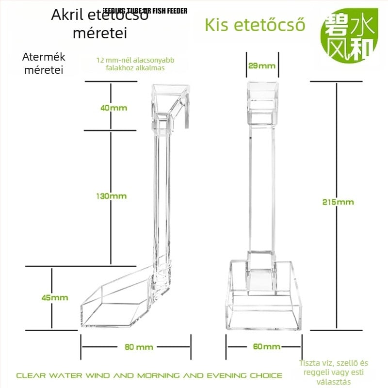 Akril akváriumi etetőcső, kézi etető halaknak és garnéláknak, 192 darabos csomag