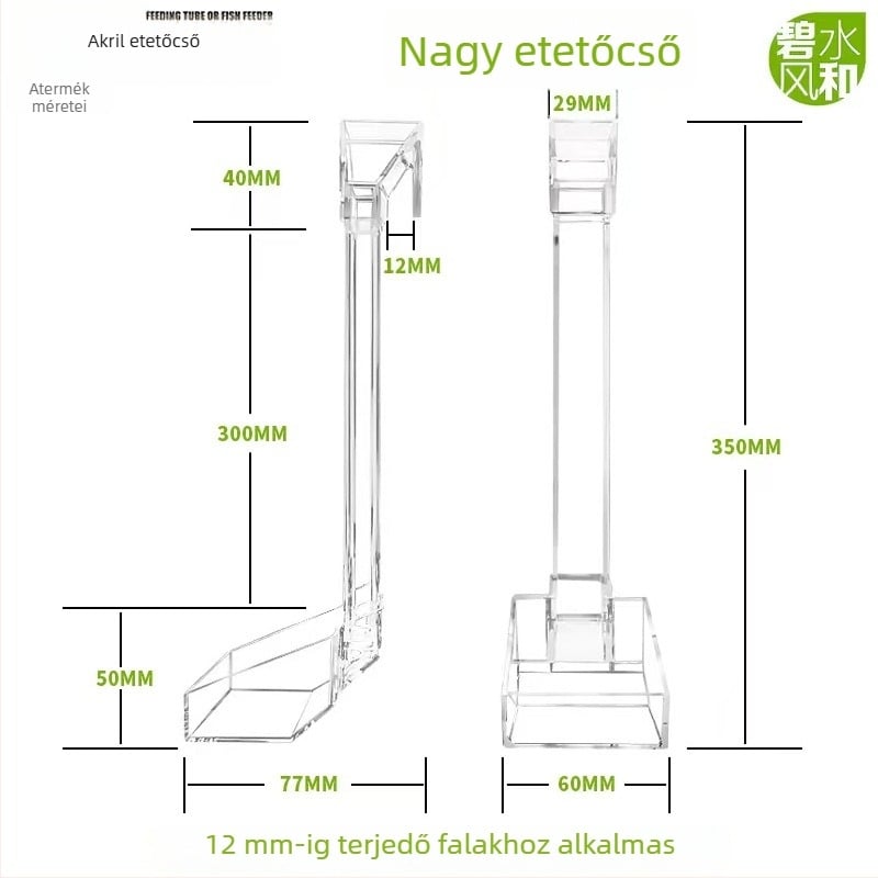 Akril akváriumi etetőcső, kézi etető halaknak és garnéláknak, 192 darabos csomag
