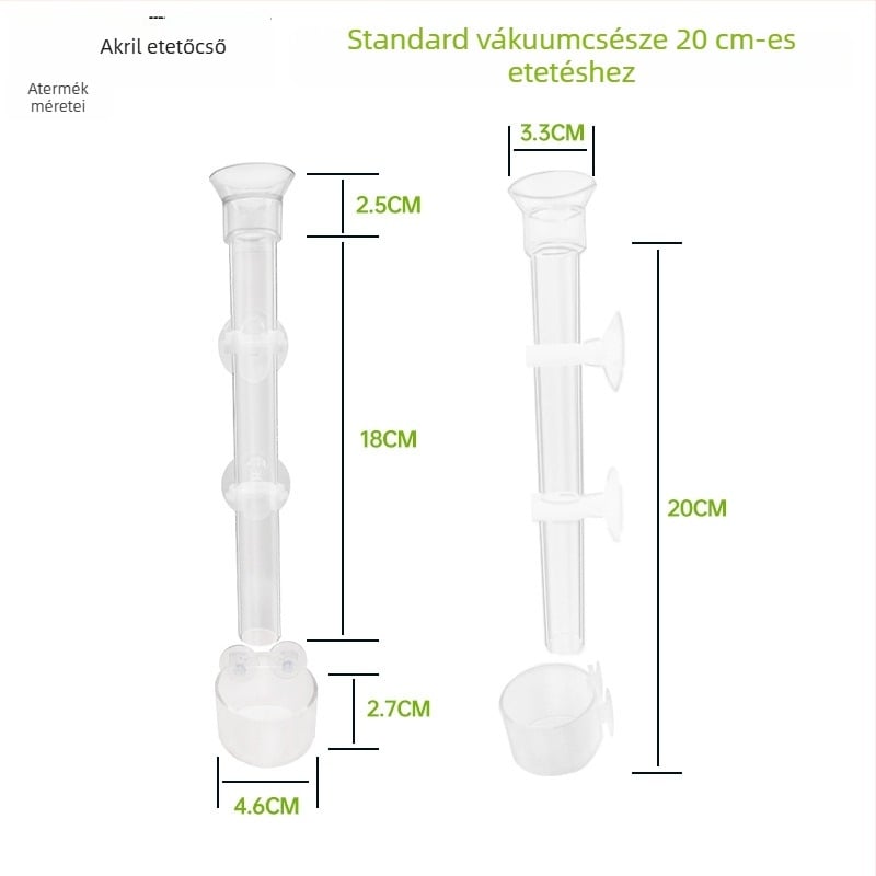 Akril akváriumi etetőcső, kézi etető halaknak és garnéláknak, 192 darabos csomag