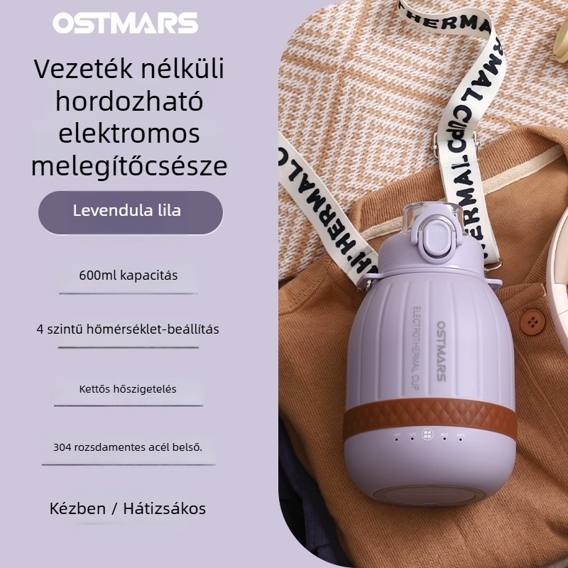 Hordozható elektromos kanna automatikus kikapcsolással, kapacitás <1 L, teljesítmény <1000 W, alapfűtés, belső skála jelölések