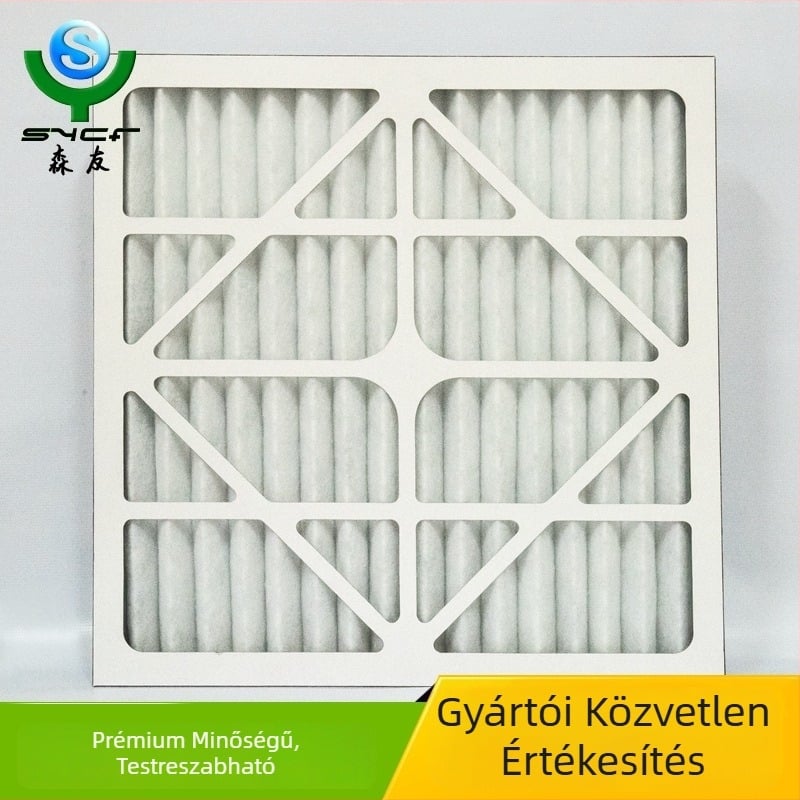 Táblás levegőszűrő G3/G4 friss levegő rendszerhez – durva hatékonyság, tányér- és keret kivitel, modell SY-GLQ-3003, szűrőfelület 1000