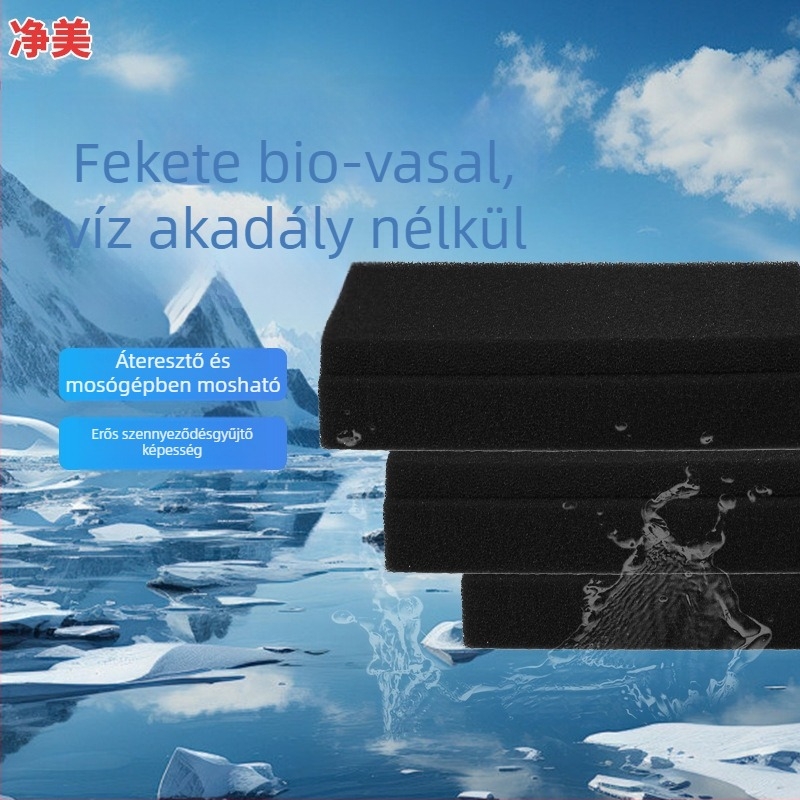 Akvárium szűrő: magas sűrűségű szivacsos szűrő, biokémiai gyapot és aktív szén a víz tisztításáért