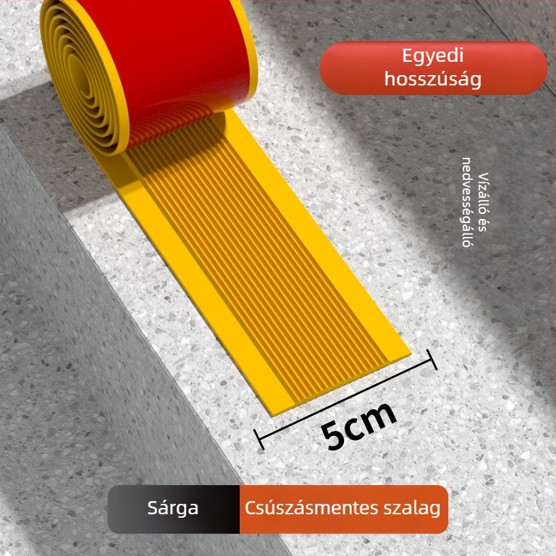 PVC kültéri/beltéri lépcső anti‑csúszás matrac — öntapadós, vízálló, kopásálló, vastagság választható