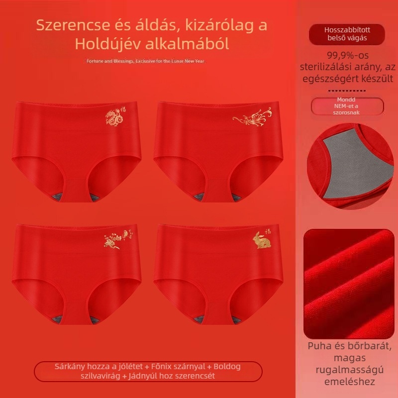 Női magas derekú pamut háromszög alakú bugyi, pamut bélésével, állatmintás, fenékemelés és haskontroll, téli viselet