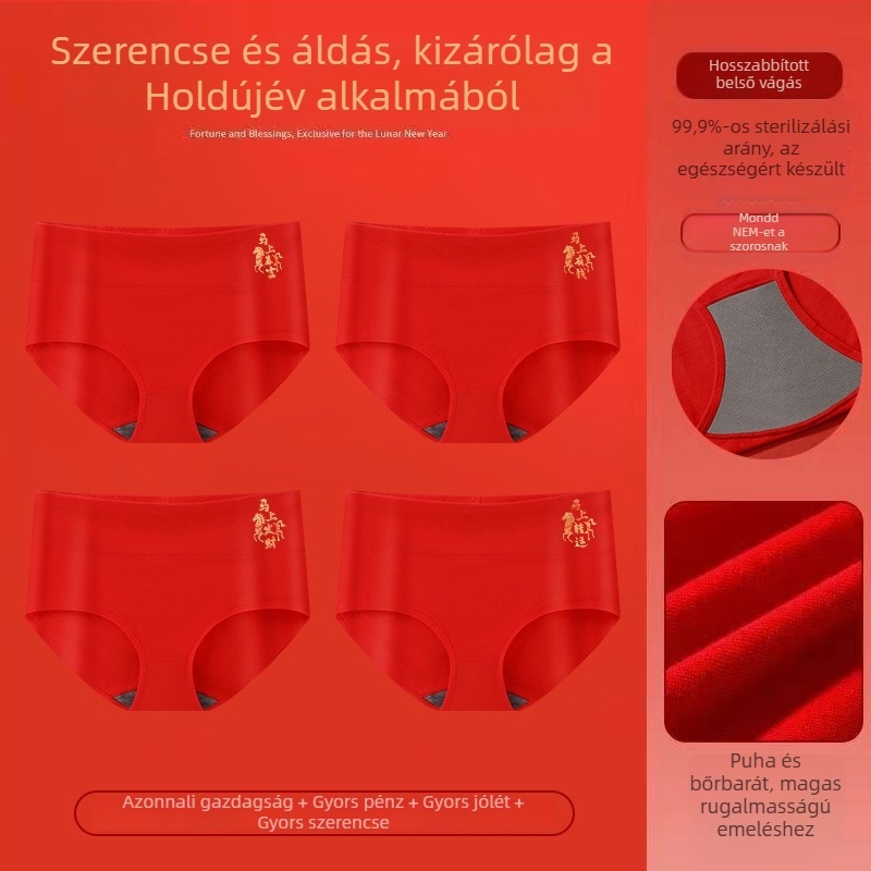 Női magas derekú pamut háromszög alakú bugyi, pamut bélésével, állatmintás, fenékemelés és haskontroll, téli viselet