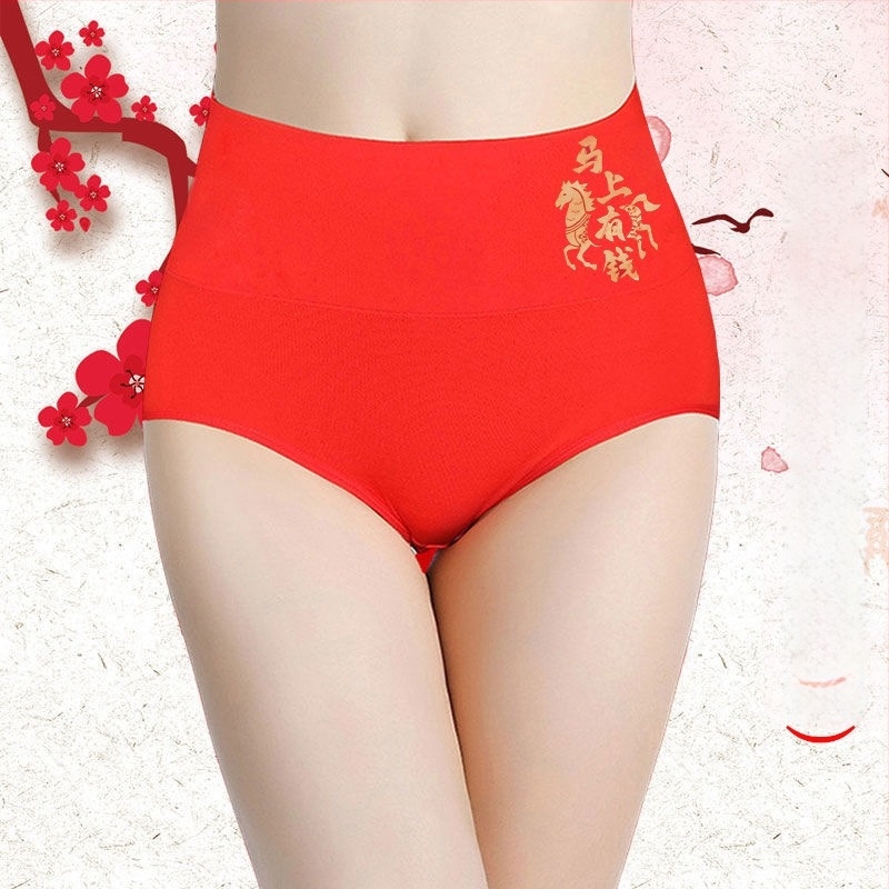 Női magas derekú pamut háromszög alakú bugyi, pamut bélésével, állatmintás, fenékemelés és haskontroll, téli viselet