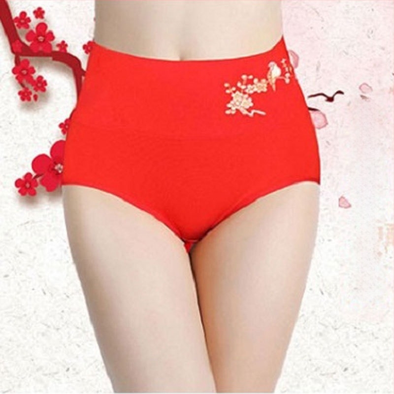 Női magas derekú pamut háromszög alakú bugyi, pamut bélésével, állatmintás, fenékemelés és haskontroll, téli viselet