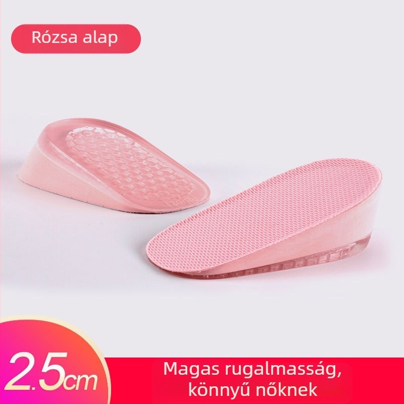 Magasságot növelő talpbetét nőknek és férfiaknak, modell SZ-09, szilikon + hab, stílus: félbetét, sarokbetét