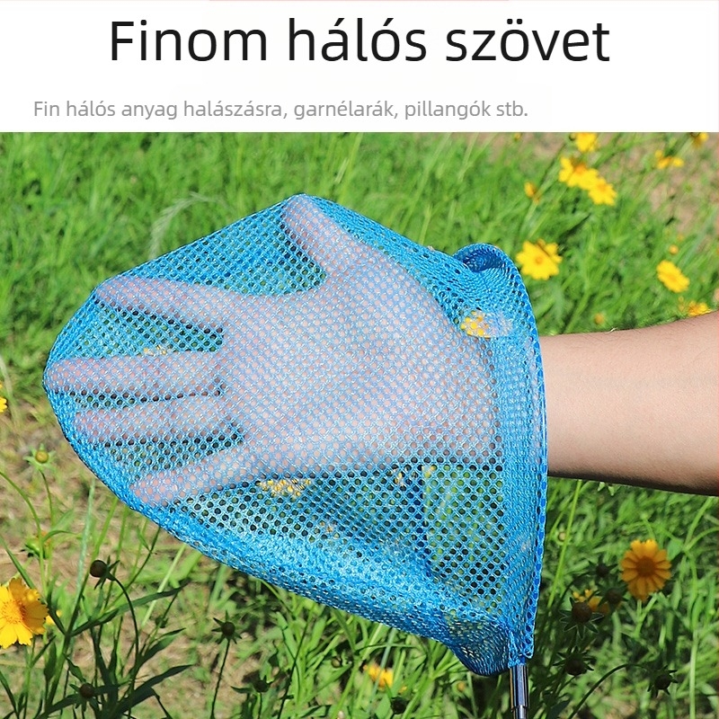 Gyerekeknek szóló összecsukható rovarfogó háló teleszkópos nyelettel — rozsdamentes acélból, a Little Ancient Classmate márka, horgászat/akvárium felszerelés