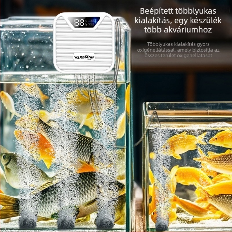 Négy kimenetű oxigénpumpa szabadtéri horgászathoz és otthoni akváriumhoz (Márka: Wu Shang; Tömeg: 120 g; Importált: Nem)