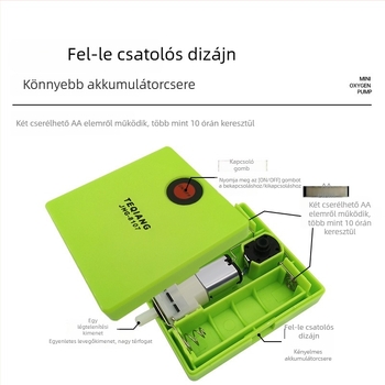 Mini No. 5 száraz elemű oxigénpumpa akváriumhoz — vészhelyzeti aerátor kültéri horgászathoz